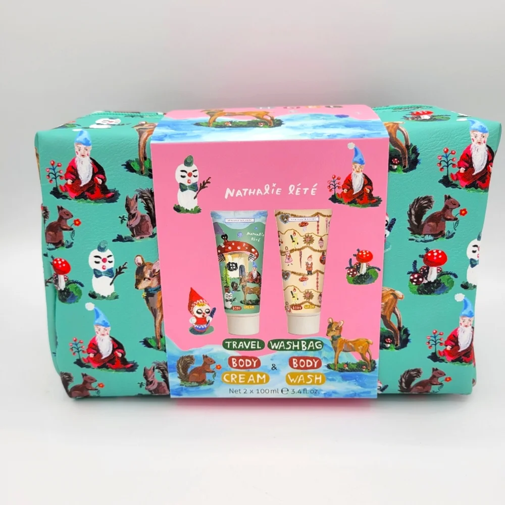 Nathalie Lete Travel Washbag With Body‎ Cream And Body Wash Bag Holiday Gift